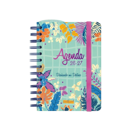 Agenda scolaire Finocam Talkual 26/27 - 1 jour par page - Format 8e - 120 x 169 mm - Couverture rigide - Papier 80 g/m² - Spiral