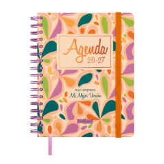 Agenda scolaire Finocam Talkual 26/27 - Vue hebdomadaire horizontale - 4e format - 155 x 217 mm - Couverture rigide - Papier 100