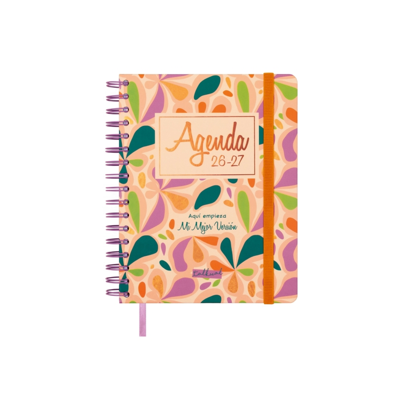 Agenda scolaire Finocam Talkual 26/27 - Vue hebdomadaire horizontale - 4e format - 155 x 217 mm - Couverture rigide - Papier 100