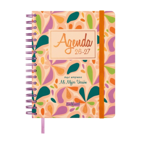 Agenda scolaire Finocam Talkual 26/27 - Vue hebdomadaire horizontale - 4e format - 155 x 217 mm - Couverture rigide - Papier 100