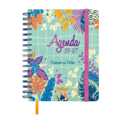 Agenda scolaire Finocam Talkual 26/27 - Vue hebdomadaire horizontale - 4e format - 155 x 217 mm - Couverture rigide - Papier 100