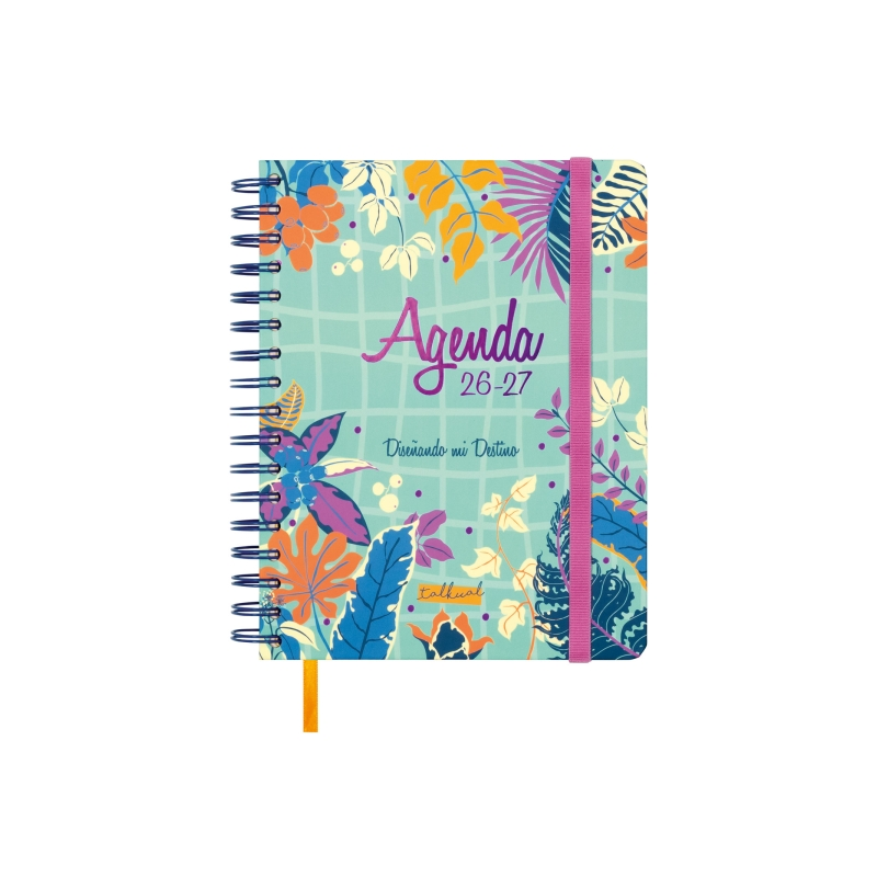 Agenda scolaire Finocam Talkual 26/27 - Vue hebdomadaire horizontale - 4e format - 155 x 217 mm - Couverture rigide - Papier 100