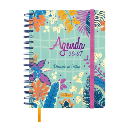 Agenda scolaire Finocam Talkual 26/27 - Vue hebdomadaire horizontale - 4e format - 155 x 217 mm - Couverture rigide - Papier 100