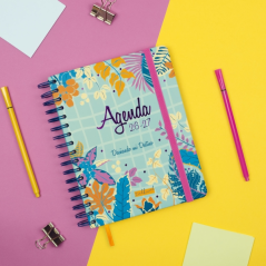 Agenda scolaire Finocam Talkual 26/27 - Vue hebdomadaire horizontale - 4e format - 155 x 217 mm - Couverture rigide - Papier 100