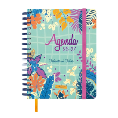 Agenda scolaire Finocam Talkual 26/27 - 1 jour par page - 4e format - 155 x 217 mm - Couverture rigide - Papier 80 g/m² - Spiral