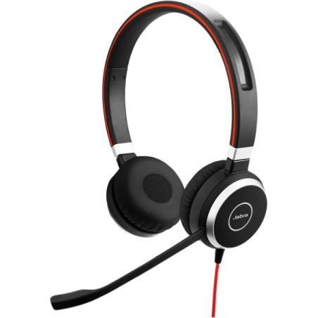 Casque Jabra Evolve 40 MS USB/3,5 mm - Suppression passive du bruit - Bandeau réglable - Commandes en ligne - Noir
