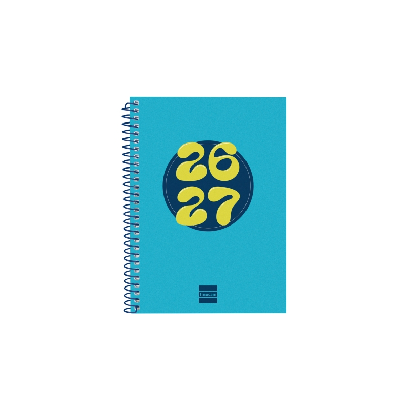 Agenda scolaire Finocam Cool 26/27 - Vue hebdomadaire horizontale - Format 8° - 120 x 164 mm - Couverture cartonnée lignée - Pap
