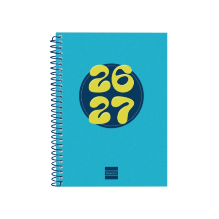 Agenda scolaire Finocam Cool 26/27 - Vue hebdomadaire horizontale - Format 8° - 120 x 164 mm - Couverture cartonnée lignée - Pap