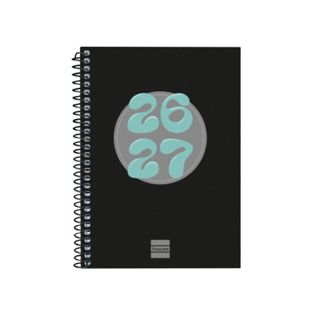 Agenda scolaire Finocam Cool 26/27 - Vue hebdomadaire horizontale - Format 8° - 120 x 164 mm - Couverture cartonnée lignée - Pap
