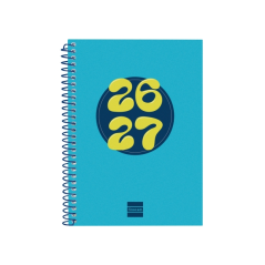 Agenda scolaire Finocam Cool 26/27 en catalan - Vue hebdomadaire horizontale - Format 8º - 120 x 164 mm - Couverture cartonnée l