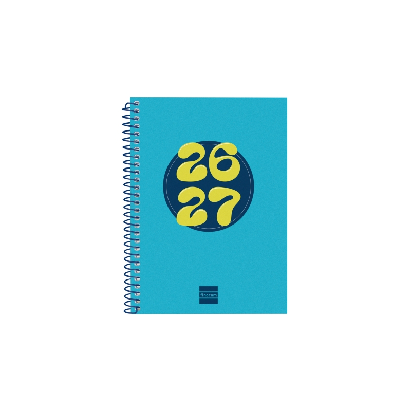 Agenda scolaire Finocam Cool 26/27 en catalan - Vue hebdomadaire horizontale - Format 8º - 120 x 164 mm - Couverture cartonnée l