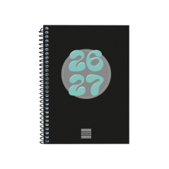 Agenda scolaire Finocam Cool 26/27 en catalan - Vue hebdomadaire horizontale - Format 8º - 120 x 164 mm - Couverture cartonnée l