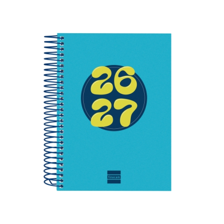 Agenda scolaire Finocam Cool 26/27 - 1 jour par page - Format 8º - 120 x 164 mm - Couverture cartonnée lignée - Papier 80 g/m² -
