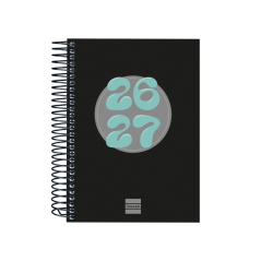 Agenda scolaire Finocam Cool 26/27 - 1 jour par page - Format 8º - 120 x 164 mm - Couverture cartonnée lignée - Papier 80 g/m² -