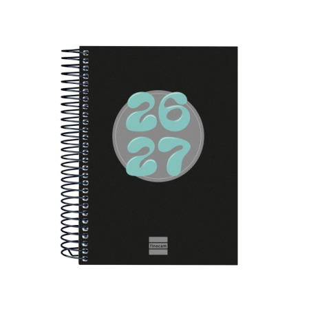Agenda scolaire Finocam Cool 26/27 - 1 jour par page - Format 8º - 120 x 164 mm - Couverture cartonnée lignée - Papier 80 g/m² -