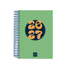 Agenda scolaire Finocam Cool 26/27 - 1 jour par page - Format 8e - 120 x 164 mm - Couverture cartonnée lignée - Papier 80 g/m² -