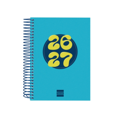 Agenda scolaire Finocam Cool 26/27 en catalan - 1 jour par page - Format 8vo - 120 x 164 mm - Couverture cartonnée lignée - Papi