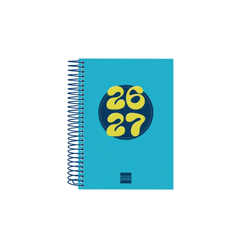 Agenda scolaire Finocam Cool 26/27 en catalan - 1 jour par page - Format 8vo - 120 x 164 mm - Couverture cartonnée lignée - Papi