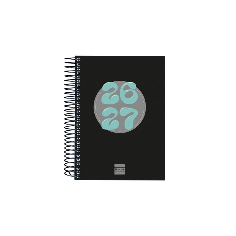 Agenda scolaire Finocam Cool 26/27 en catalan - 1 jour par page - Format 8º - 120 x 164 mm - Couverture cartonnée lignée - Papie