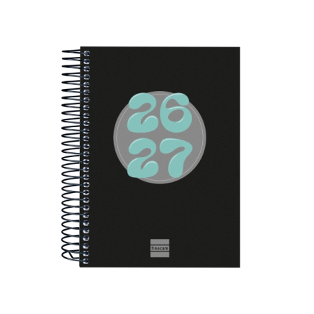 Agenda scolaire Finocam Cool 26/27 en catalan - 1 jour par page - Format 8º - 120 x 164 mm - Couverture cartonnée lignée - Papie