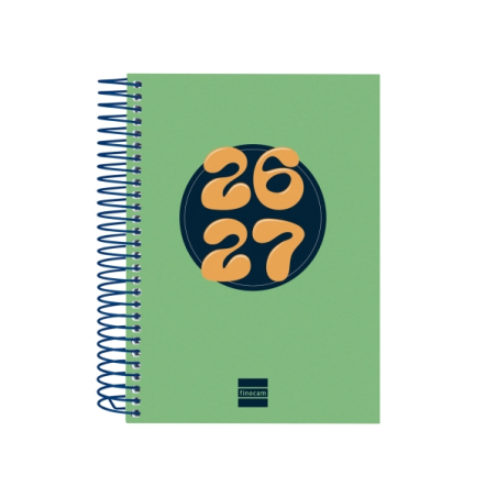 Agenda scolaire Finocam Cool 26/27 en catalan - 1 jour par page - Format 8º - 120 x 164 mm - Couverture cartonnée lignée - Papie