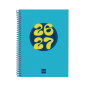 Agenda scolaire Finocam Cool 26/27 - Vue hebdomadaire horizontale - 4e format - 155 x 212 mm - Couverture cartonnée lignée - Pap