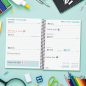 Agenda scolaire Finocam Cool 26/27 - Vue hebdomadaire horizontale - 4e format - 155 x 212 mm - Couverture cartonnée lignée - Pap