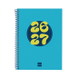 Agenda scolaire Finocam Cool 26/27 en catalan - Vue hebdomadaire horizontale - Format A4 - 155 x 212 mm - Couverture cartonnée l