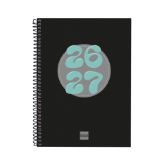 Agenda scolaire Finocam Cool 26/27 en catalan - Vue hebdomadaire horizontale - Format A4 - 155 x 212 mm - Couverture cartonnée l