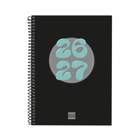 Agenda scolaire Finocam Cool 26/27 en catalan - Vue hebdomadaire horizontale - Format A4 - 155 x 212 mm - Couverture cartonnée l