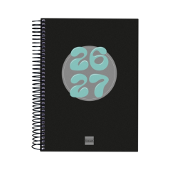 Agenda scolaire Finocam Cool 26/27 - 1 jour par page - 4e format - 155 x 212 mm - Couverture cartonnée lignée - Papier 80 g/m² -