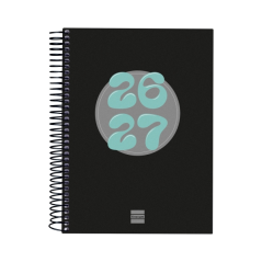Agenda scolaire Finocam Cool 26/27 - 1 jour par page - 4e format - 155 x 212 mm - Couverture cartonnée lignée - Papier 80 g/m² -