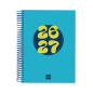 Agenda scolaire Finocam Cool 26/27 en catalan - 1 jour par page - Format A4 - 155 x 212 mm - Couverture cartonnée lignée - Papie
