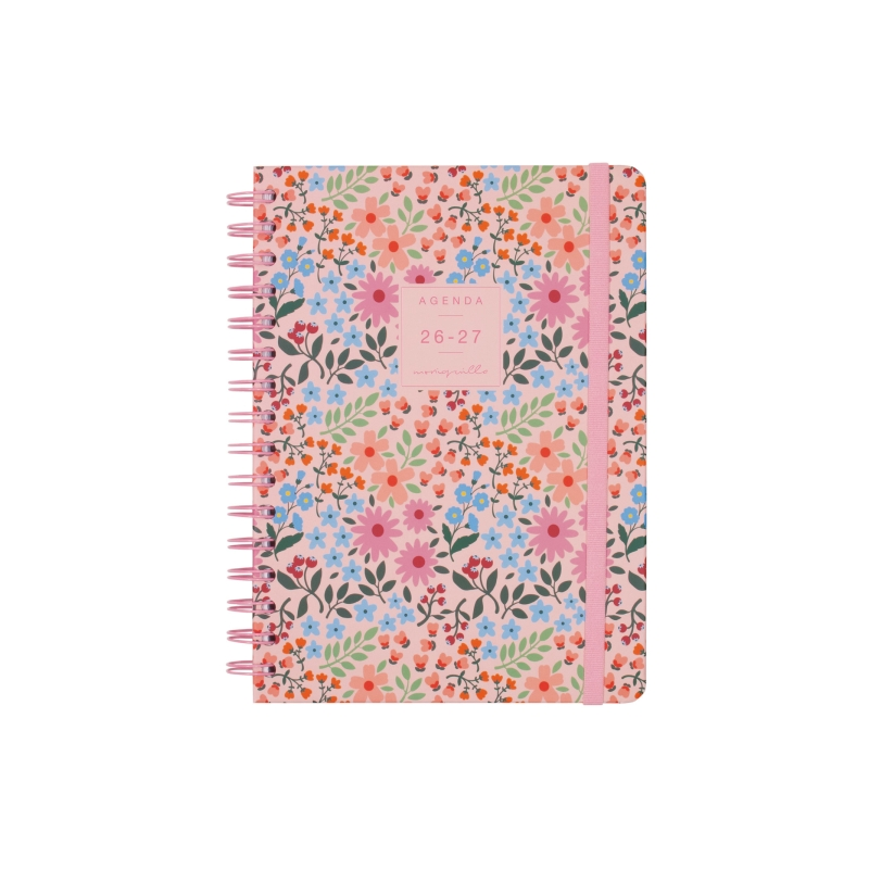Agenda scolaire Finocam Moniquilla 26/27 - Agenda hebdomadaire horizontal - Format E10 - 155 x 212 mm - Couverture rigide - Papi