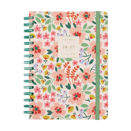 Agenda scolaire Finocam Moniquilla 26/27 - Agenda hebdomadaire horizontal - Format E10 - 155 x 212 mm - Couverture rigide - Papi