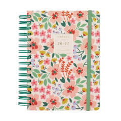 Agenda scolaire Finocam Moniquilla 26/27 - 1 jour par page - Format E10 - 155 x 212 mm - Couverture rigide - Papier 80 g/m² - Sp