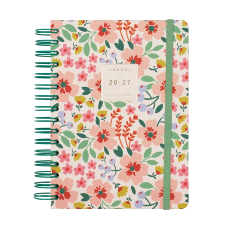 Agenda scolaire Finocam Moniquilla 26/27 - 1 jour par page - Format E10 - 155 x 212 mm - Couverture rigide - Papier 80 g/m² - Sp