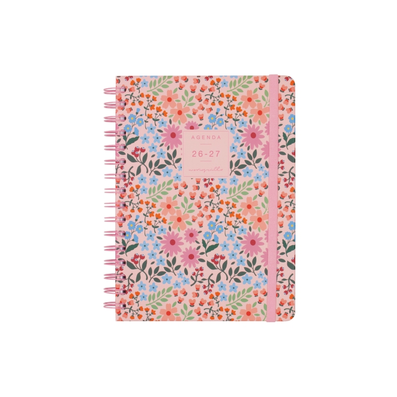 Agenda scolaire Finocam Moniquilla 26/27 en catalan - Agenda hebdomadaire horizontal - Format E10 - 155 x 212 mm - Couverture ri