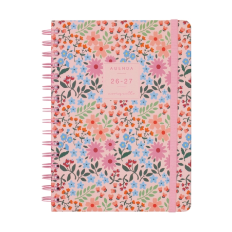 Agenda scolaire Finocam Moniquilla 26/27 en catalan - Agenda hebdomadaire horizontal - Format E10 - 155 x 212 mm - Couverture ri