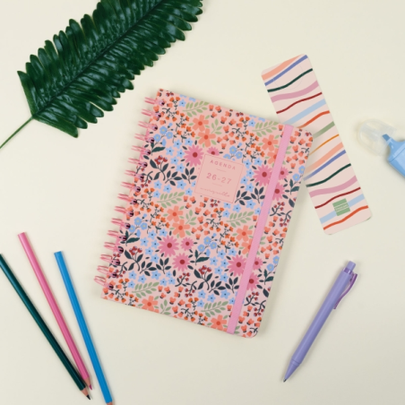 Agenda scolaire Finocam Moniquilla 26/27 en catalan - Agenda hebdomadaire horizontal - Format E10 - 155 x 212 mm - Couverture ri