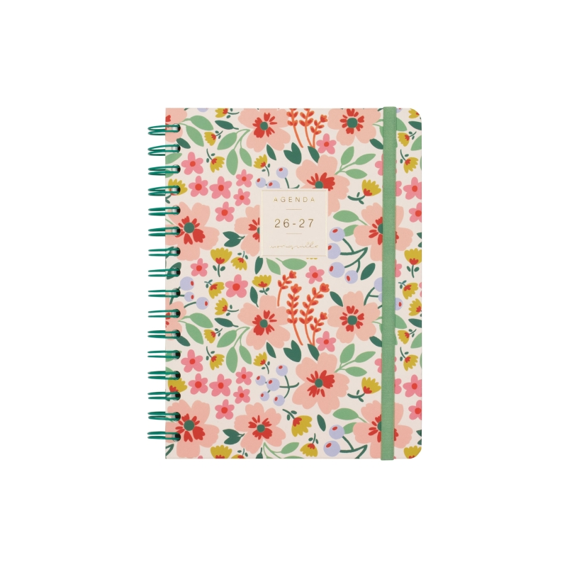 Agenda scolaire Finocam Moniquilla 26/27 en catalan - Agenda hebdomadaire horizontal - Format E10 - 155 x 212 mm - Couverture ri