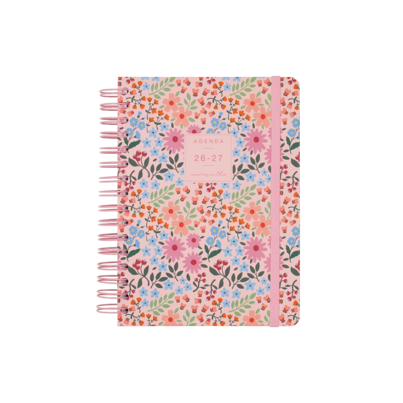 Agenda scolaire Finocam Moniquilla 26/27 en catalan - 1 jour par page - Format E10 - 155 x 212 mm - Couverture rigide - Papier 8