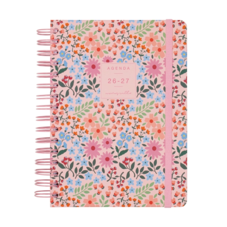Agenda scolaire Finocam Moniquilla 26/27 en catalan - 1 jour par page - Format E10 - 155 x 212 mm - Couverture rigide - Papier 8