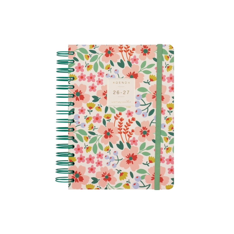 Agenda scolaire Finocam Moniquilla 26/27 en catalan - 1 jour par page - Format E10 - 155 x 212 mm - Couverture rigide - Papier 8