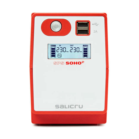 Alimentation sans interruption Salicru SPS 500 SOHO+ IEC - UPS/UPS - 500 VA - Line-interactive - Double chargeur USB - Type pris