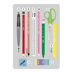 ✅ Milan Sunset Trousse à 3 niveaux avec gomme, taille-crayon, crayon, 3 stylos capsules, règle, 12 crayons de en stock