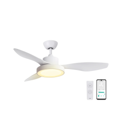 Ventilateur de plafond intelligent SPC Conforto DC LITE 2 avec lumière - Moteur CC 42 W - 6 vitesses, 4 modes d'utilisation - Lu