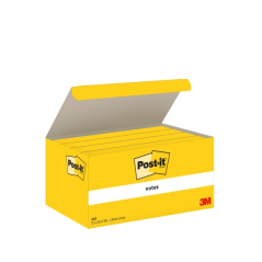 Post-It Pack de 12 blocs de 100 notes autocollantes repositionnables - Forme rectangulaire - 38 x 51 mm - Jaune clair