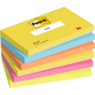 Post-It Pack de 6 Blocs de 100 Notes Repositionnables - Forme Rectangulaire - 76x127mm - Couleurs Assorties