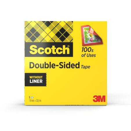 Ruban adhésif double face Scotch - 19 mm x 33 m - Transparent